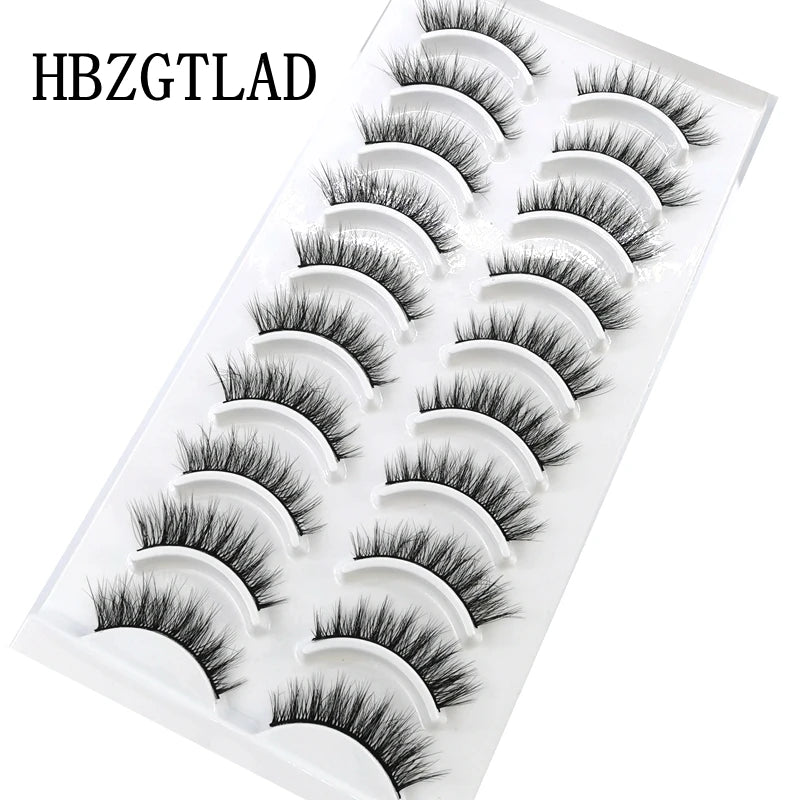 NEW 10 Pairs Natural False Eyelashes Fake Lashes Long Makeup 3d Mink Lashes