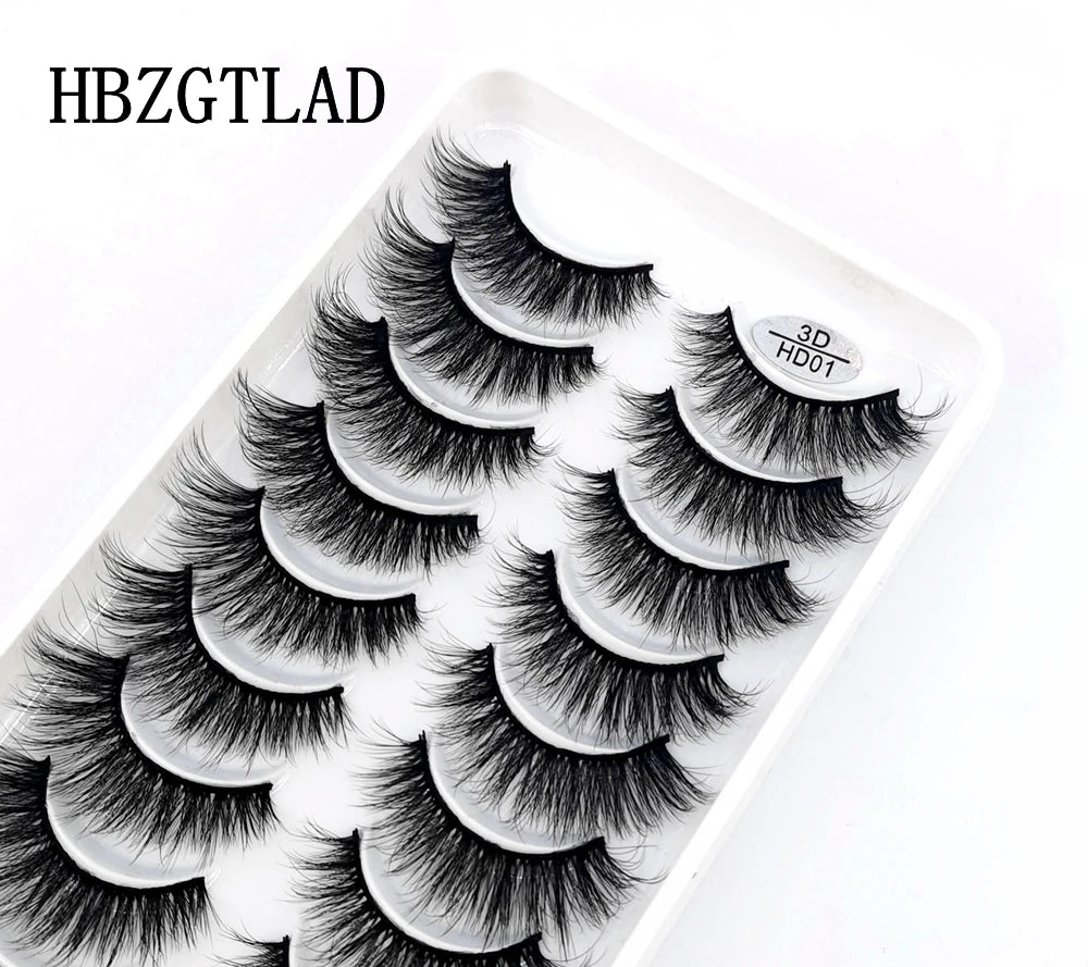 NEW 10 Pairs Natural False Eyelashes Fake Lashes Long Makeup 3d Mink Lashes