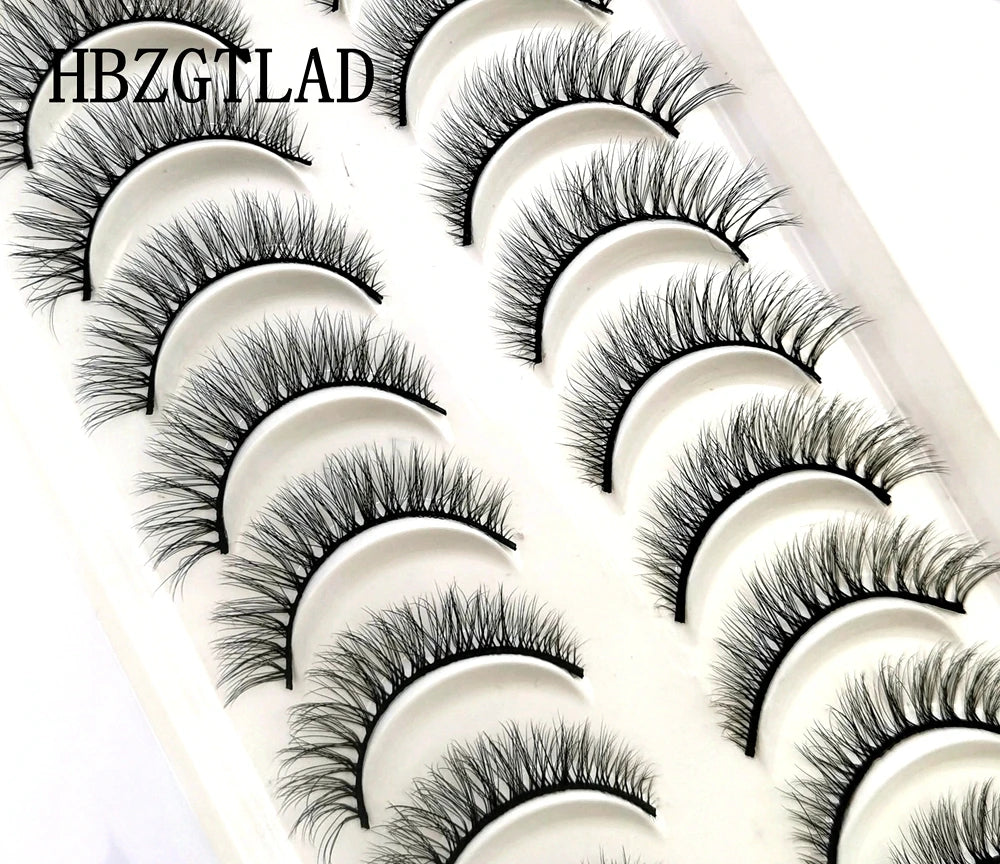 NEW 10 Pairs Natural False Eyelashes Fake Lashes Long Makeup 3d Mink Lashes