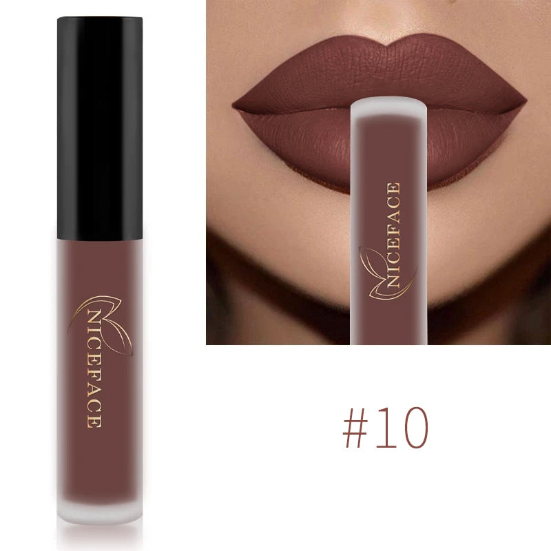 NICEFACE Nude Liquid Lipsticks Waterproof Velvet Matte Lip Gloss Long
