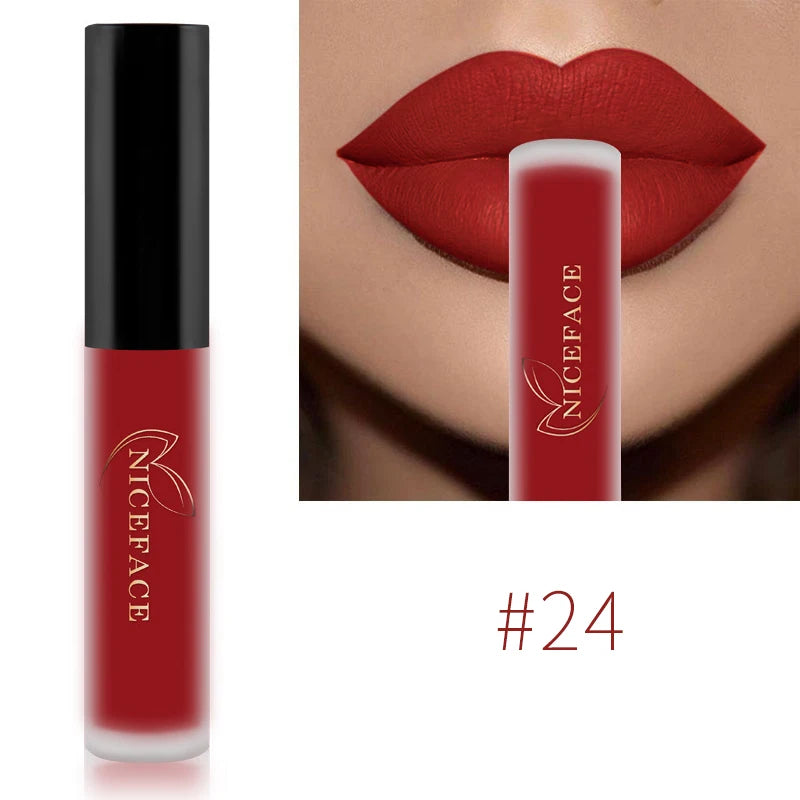 NICEFACE Nude Liquid Lipsticks Waterproof Velvet Matte Lip Gloss Long
