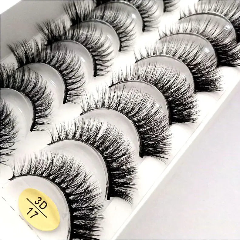 NEW 10 Pairs Natural False Eyelashes Fake Lashes Long Makeup 3d Mink Lashes