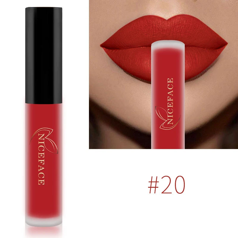NICEFACE Nude Liquid Lipsticks Waterproof Velvet Matte Lip Gloss Long