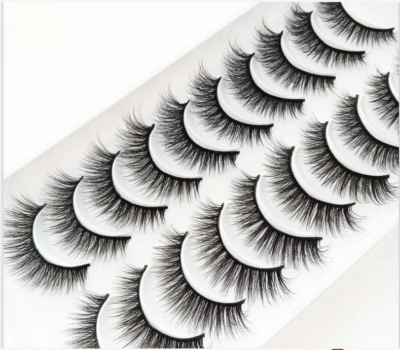 NEW 10 Pairs Natural False Eyelashes Fake Lashes Long Makeup 3d Mink Lashes
