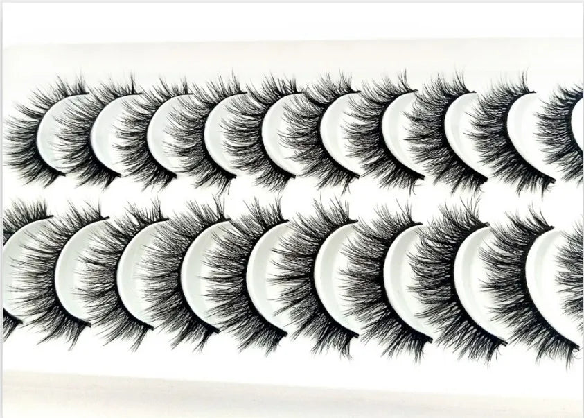 NEW 10 Pairs Natural False Eyelashes Fake Lashes Long Makeup 3d Mink Lashes
