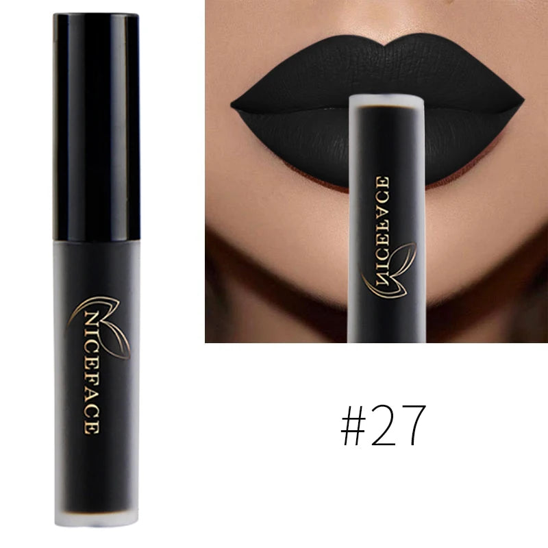 NICEFACE Nude Liquid Lipsticks Waterproof Velvet Matte Lip Gloss Long