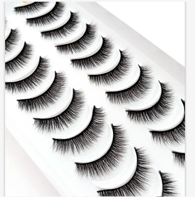 NEW 10 Pairs Natural False Eyelashes Fake Lashes Long Makeup 3d Mink Lashes