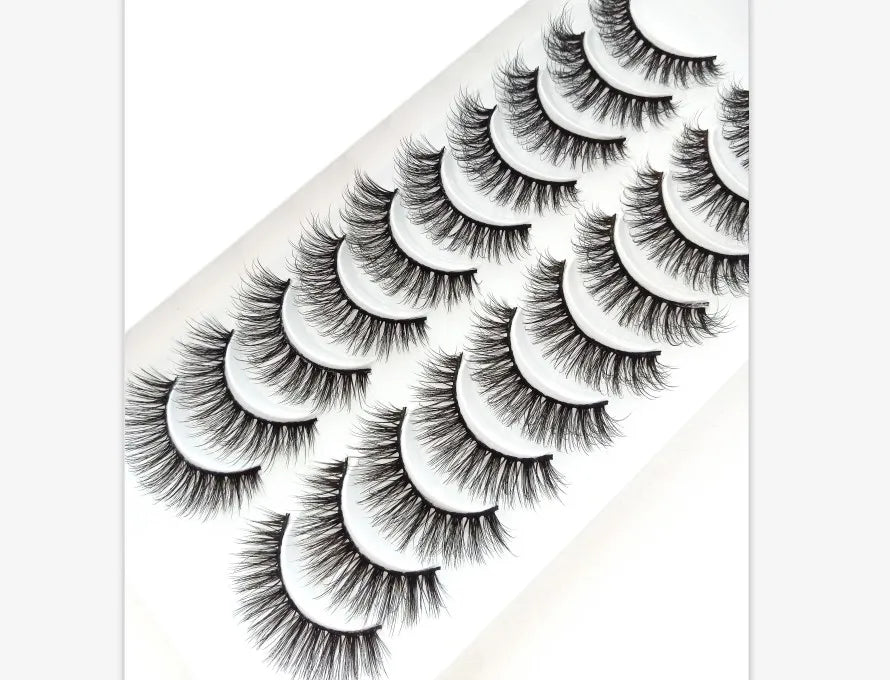 NEW 10 Pairs Natural False Eyelashes Fake Lashes Long Makeup 3d Mink Lashes