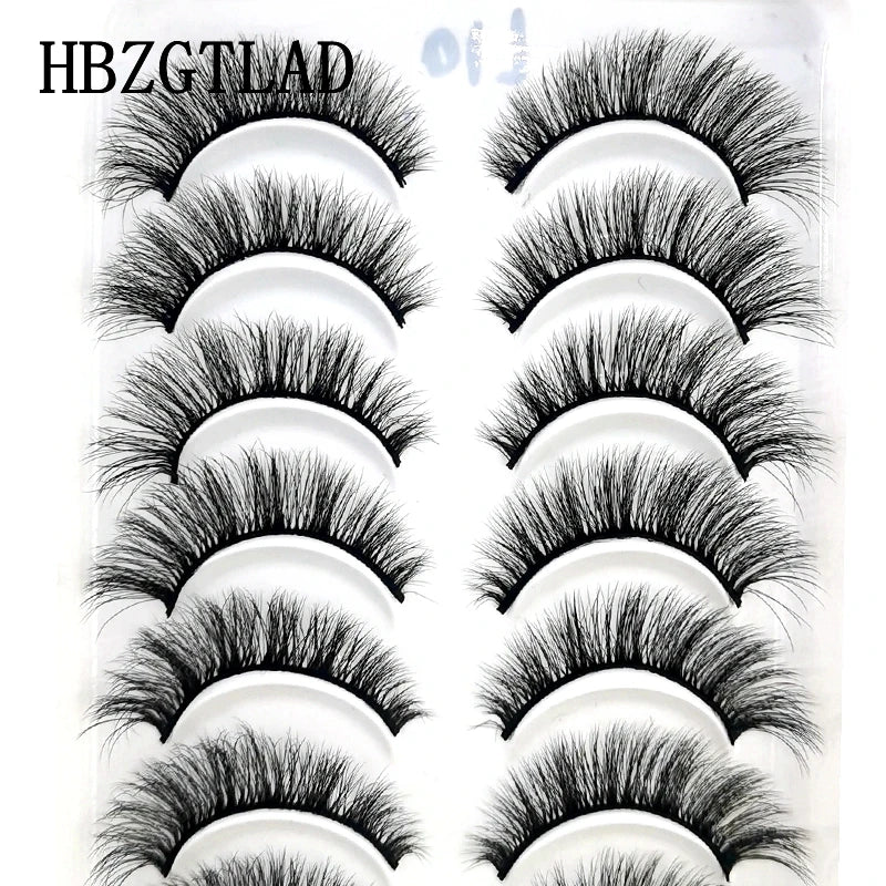NEW 10 Pairs Natural False Eyelashes Fake Lashes Long Makeup 3d Mink Lashes