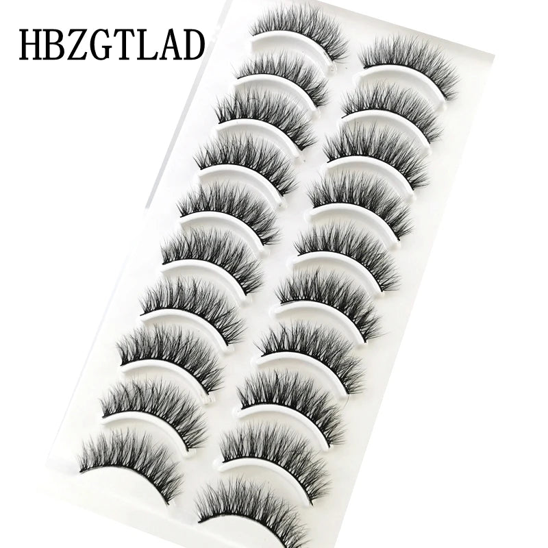 NEW 10 Pairs Natural False Eyelashes Fake Lashes Long Makeup 3d Mink Lashes