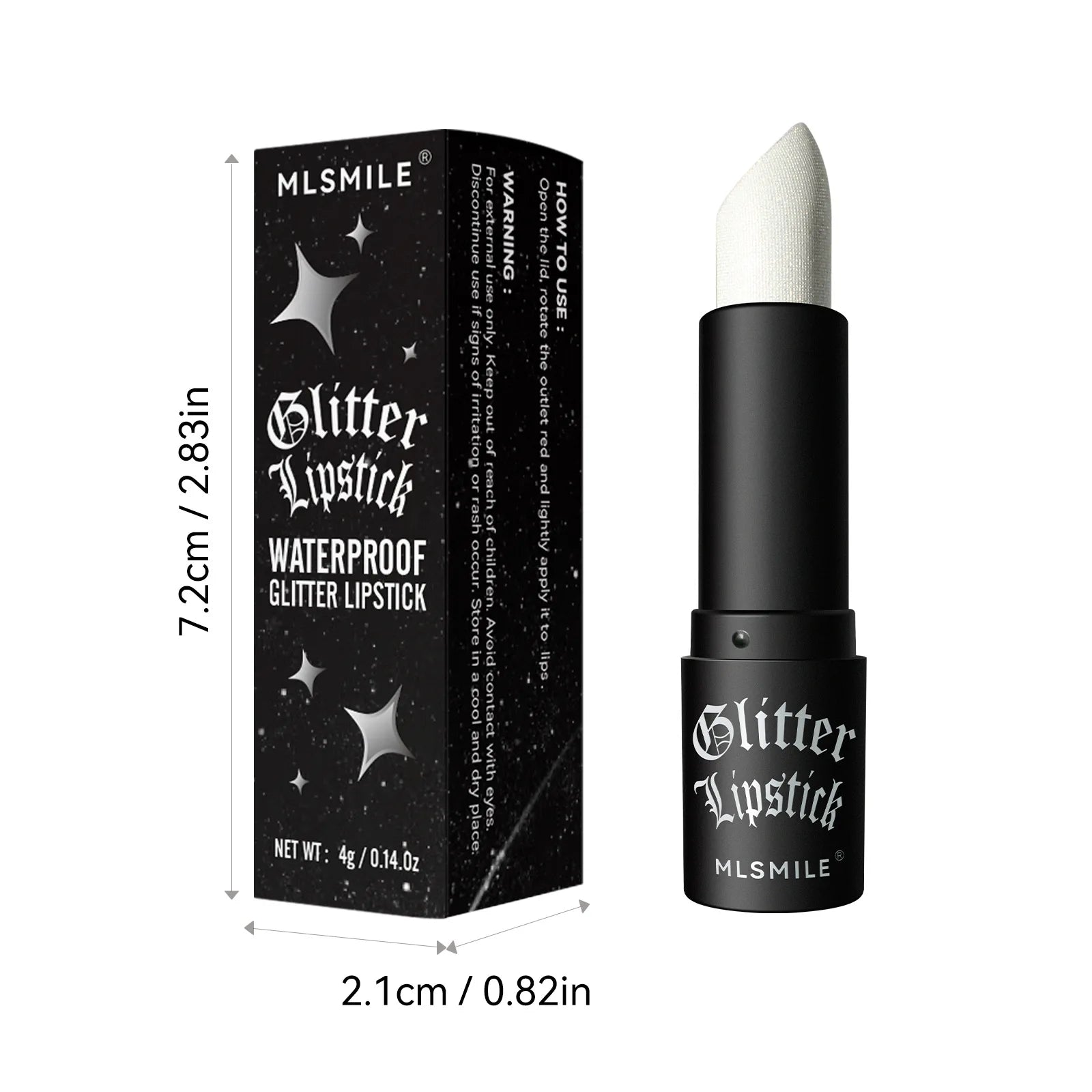 7Colors Glitter Lipstick Waterproof Long Lasting Diamond Pearlescent Metallic