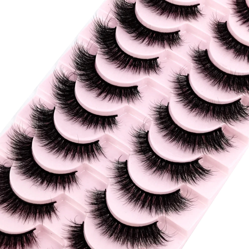 HBZGTLAD New 10 Pairs Natural False Eyelashes Fake Lashes Long Makeup 3d