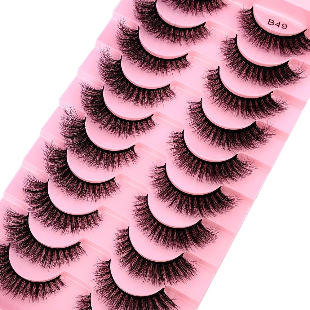 HBZGTLAD New 10 Pairs Natural False Eyelashes Fake Lashes Long Makeup 3d