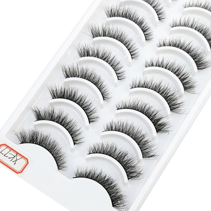 NEW 10 Pairs Natural False Eyelashes Fake Lashes Long Makeup 3d Mink Lashes