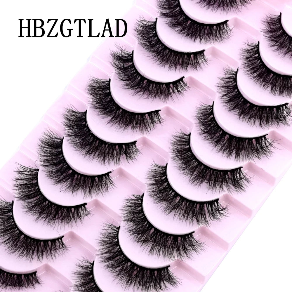 HBZGTLAD New 10 Pairs Natural False Eyelashes Fake Lashes Long Makeup 3d