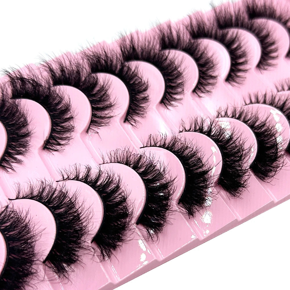 HBZGTLAD New 10 Pairs Natural False Eyelashes Fake Lashes Long Makeup 3d