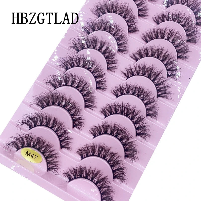 HBZGTLAD New 10 Pairs Natural False Eyelashes Fake Lashes Long Makeup 3d