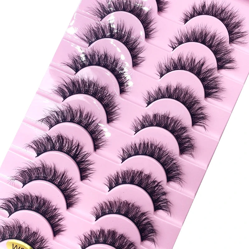HBZGTLAD New 10 Pairs Natural False Eyelashes Fake Lashes Long Makeup 3d