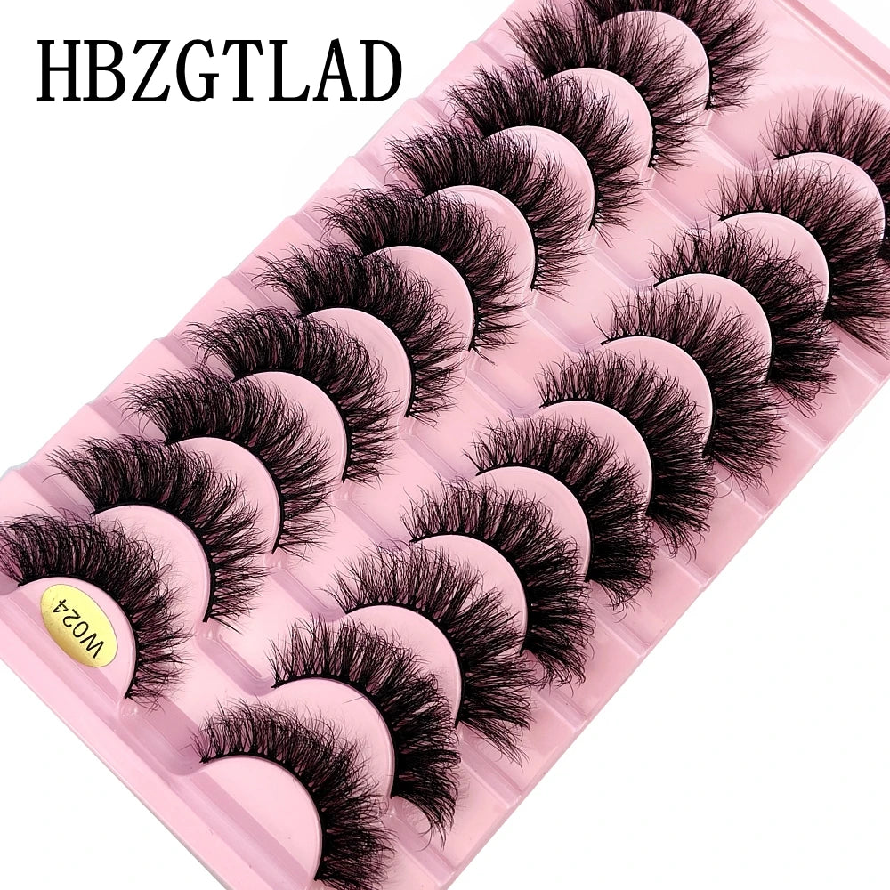 NEW 10 Pairs Natural False Eyelashes Fake Lashes Long Makeup 3d Mink Lashes