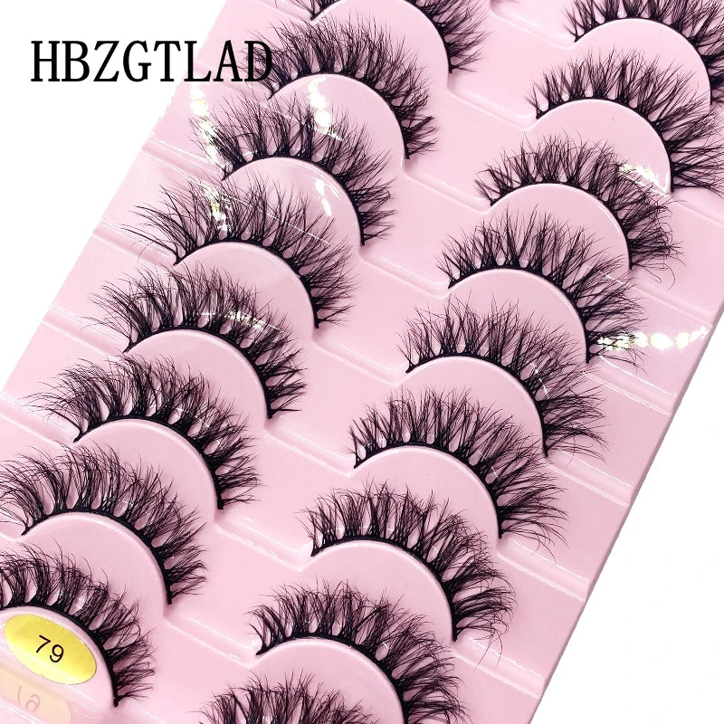 HBZGTLAD New 10 Pairs Natural False Eyelashes Fake Lashes Long Makeup 3d
