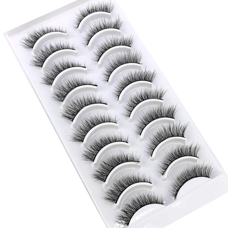 NEW 10 Pairs Natural False Eyelashes Fake Lashes Long Makeup 3d Mink Lashes