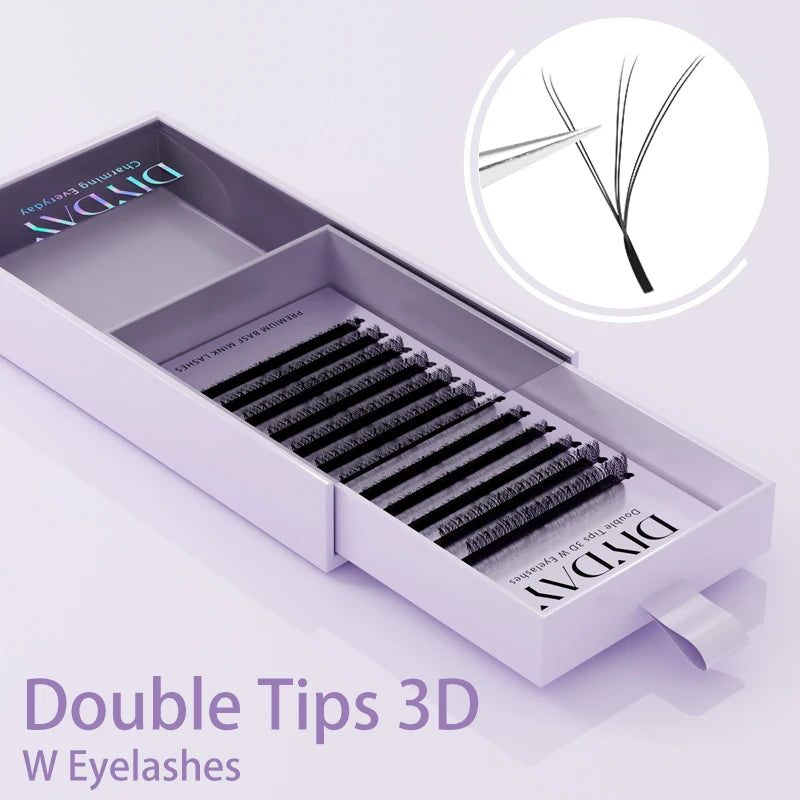 DIYDAY W-Shape Eyelash Extension 3d 4d 5d 6d 7d 8d W Lashes Natural Soft