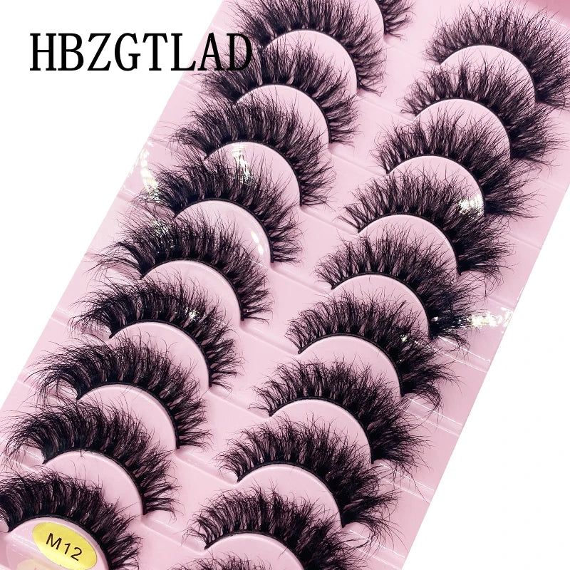 NEW 10 Pairs Natural False Eyelashes Fake Lashes Long Makeup 3d Mink Lashes