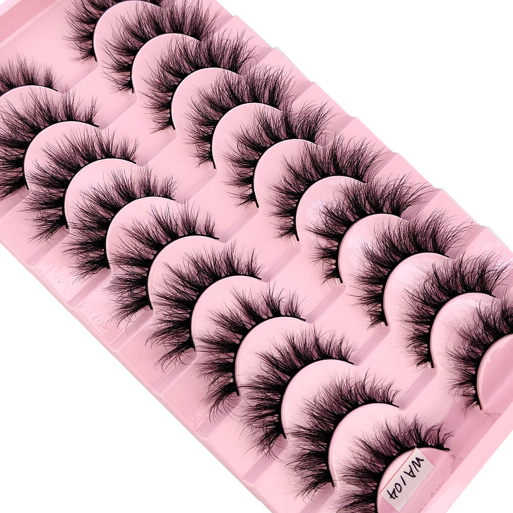NEW 10 Pairs Natural False Eyelashes Fake Lashes Long Makeup 3d Mink Lashes