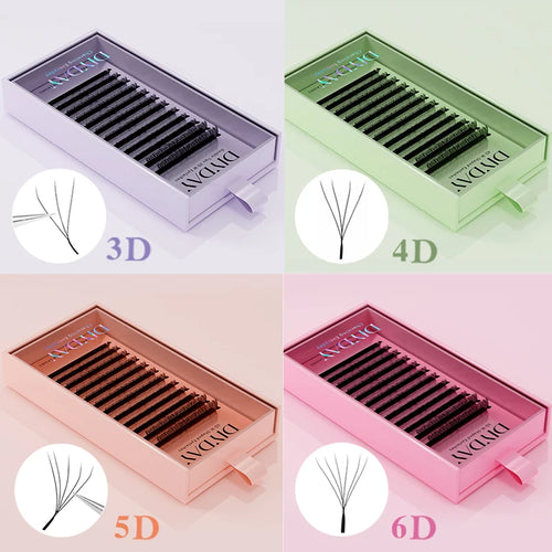 DIYDAY W-Shape Eyelash Extension 3d 4d 5d 6d 7d 8d W Lashes Natural Soft