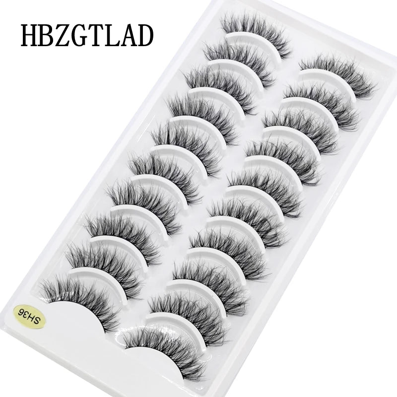 NEW 10 Pairs Natural False Eyelashes Fake Lashes Long Makeup 3d Mink Lashes