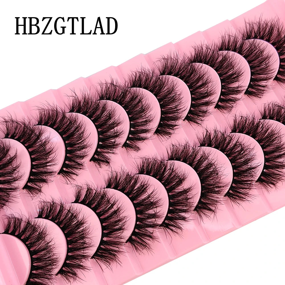HBZGTLAD New 10 Pairs Natural False Eyelashes Fake Lashes Long Makeup 3d