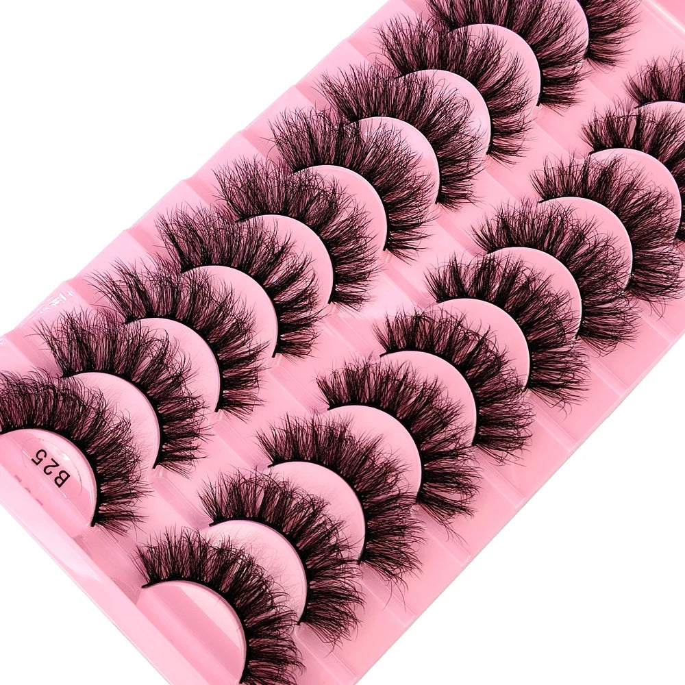 HBZGTLAD New 10 Pairs Natural False Eyelashes Fake Lashes Long Makeup 3d