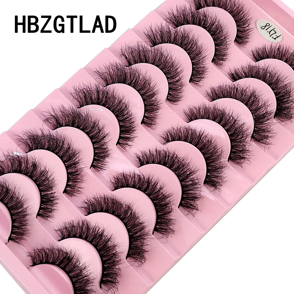 HBZGTLAD New 10 Pairs Natural False Eyelashes Fake Lashes Long Makeup 3d