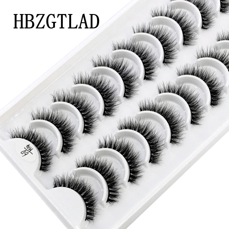 NEW 10 Pairs Natural False Eyelashes Fake Lashes Long Makeup 3d Mink Lashes