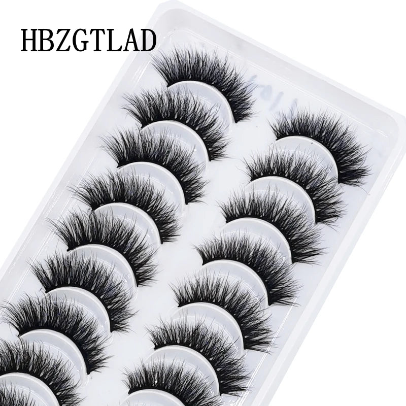 NEW 10 Pairs Natural False Eyelashes Fake Lashes Long Makeup 3d Mink Lashes