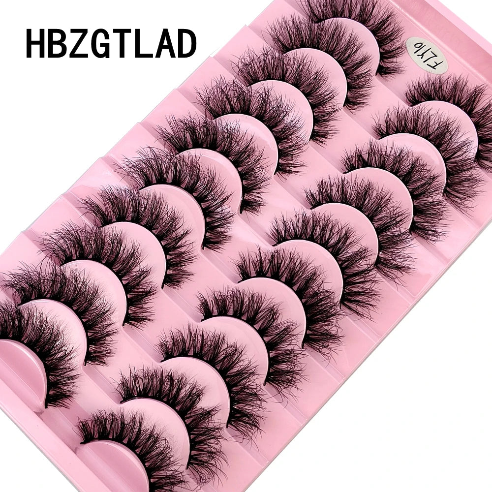 HBZGTLAD New 10 Pairs Natural False Eyelashes Fake Lashes Long Makeup 3d