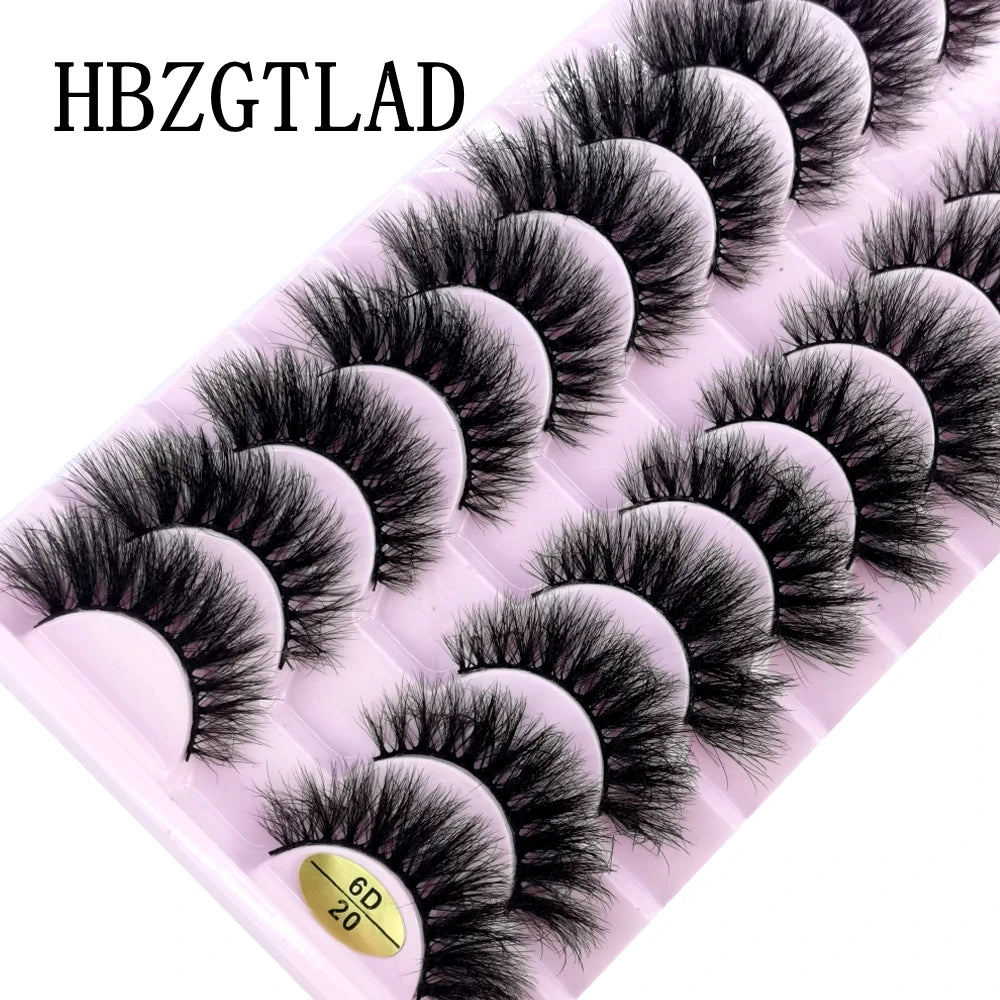 HBZGTLAD New 10 Pairs Natural False Eyelashes Fake Lashes Long Makeup 3d