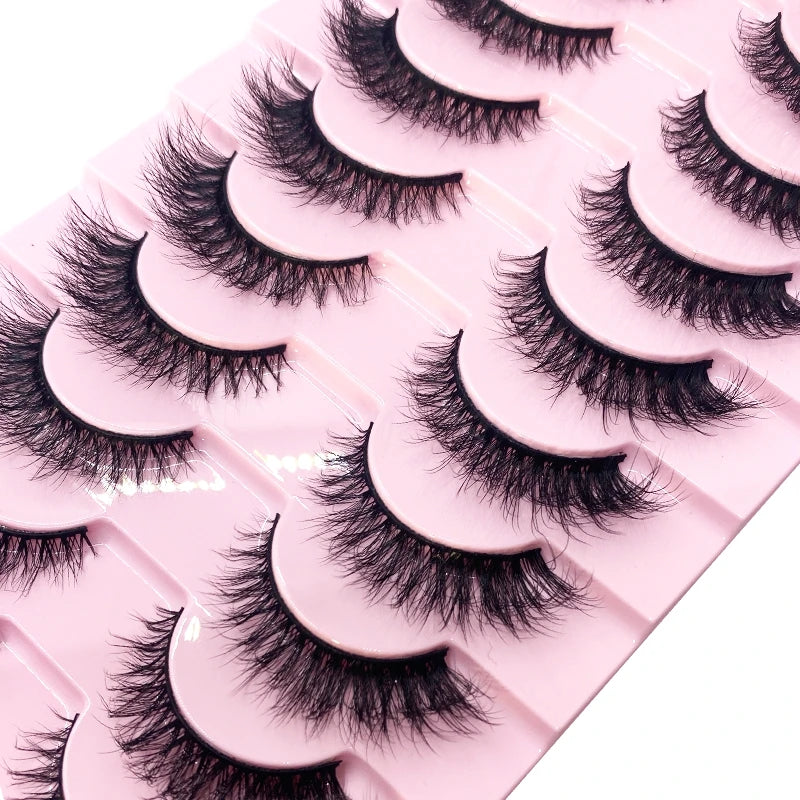 HBZGTLAD New 10 Pairs Natural False Eyelashes Fake Lashes Long Makeup 3d