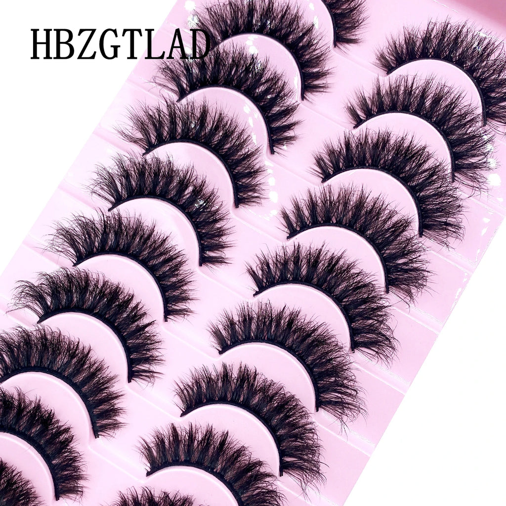 HBZGTLAD New 10 Pairs Natural False Eyelashes Fake Lashes Long Makeup 3d