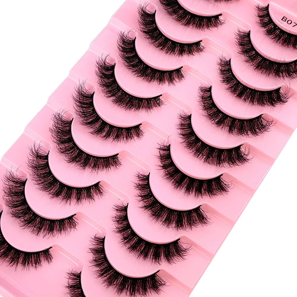 HBZGTLAD New 10 Pairs Natural False Eyelashes Fake Lashes Long Makeup 3d