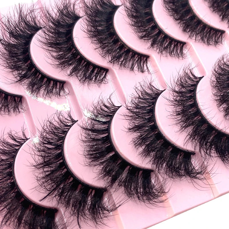 HBZGTLAD New 10 Pairs Natural False Eyelashes Fake Lashes Long Makeup 3d