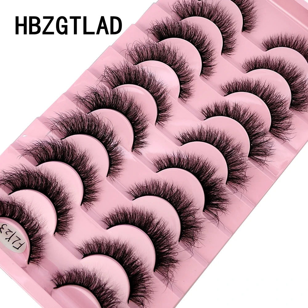 HBZGTLAD New 10 Pairs Natural False Eyelashes Fake Lashes Long Makeup 3d
