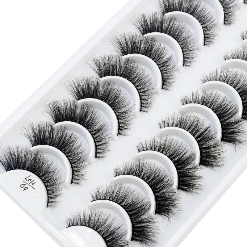 NEW 10 Pairs Natural False Eyelashes Fake Lashes Long Makeup 3d Mink Lashes