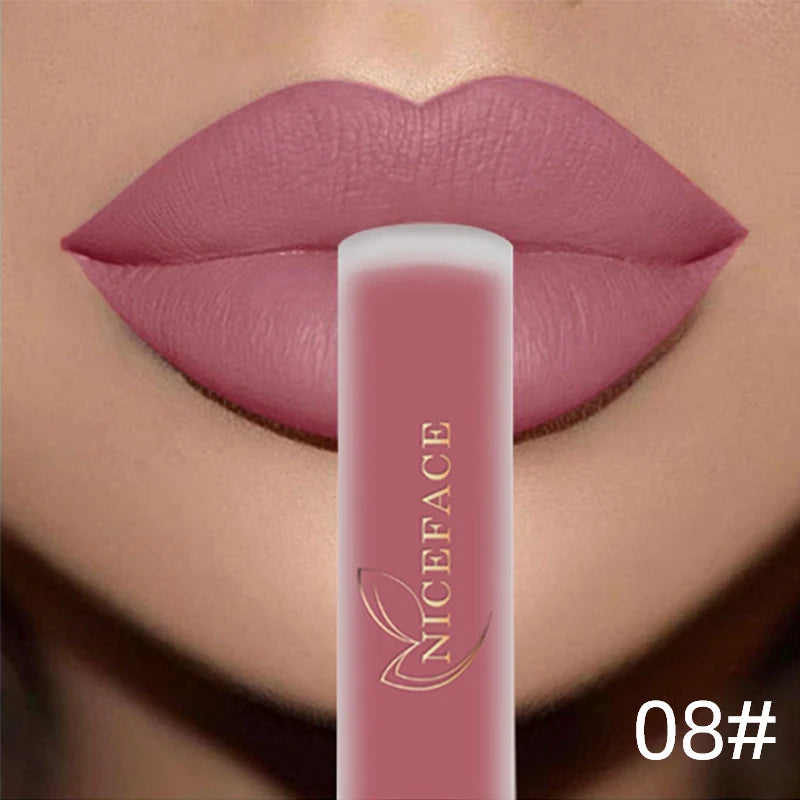 NICEFACE Nude Liquid Lipsticks Waterproof Velvet Matte Lip Gloss Long