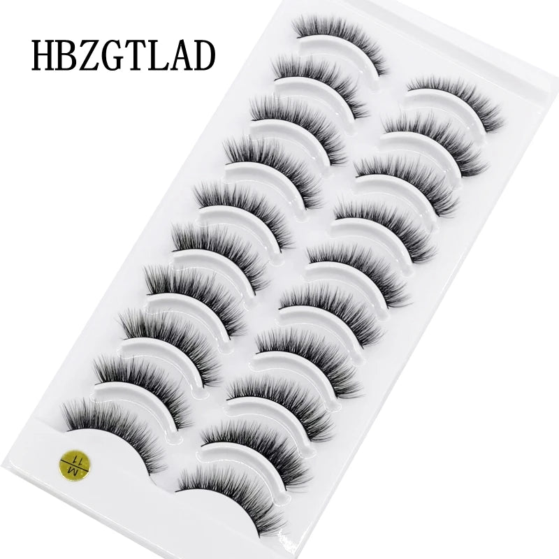 NEW 10 Pairs Natural False Eyelashes Fake Lashes Long Makeup 3d Mink Lashes