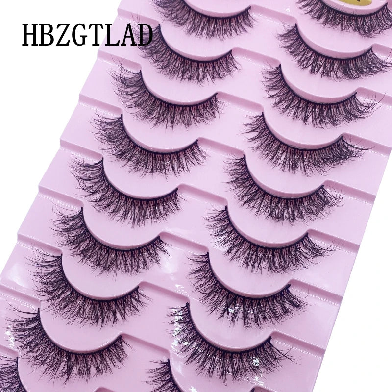 HBZGTLAD New 10 Pairs Natural False Eyelashes Fake Lashes Long Makeup 3d