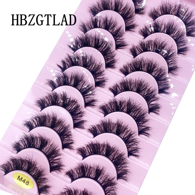 HBZGTLAD New 10 Pairs Natural False Eyelashes Fake Lashes Long Makeup 3d