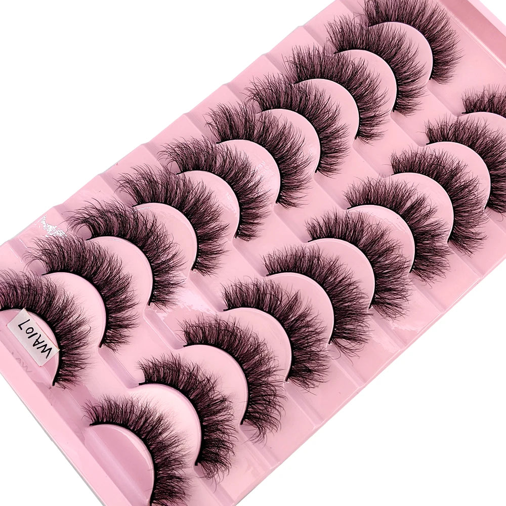 HBZGTLAD New 10 Pairs Natural False Eyelashes Fake Lashes Long Makeup 3d