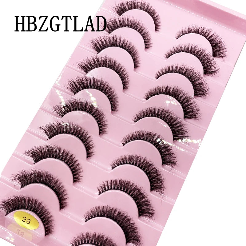 HBZGTLAD New 10 Pairs Natural False Eyelashes Fake Lashes Long Makeup 3d