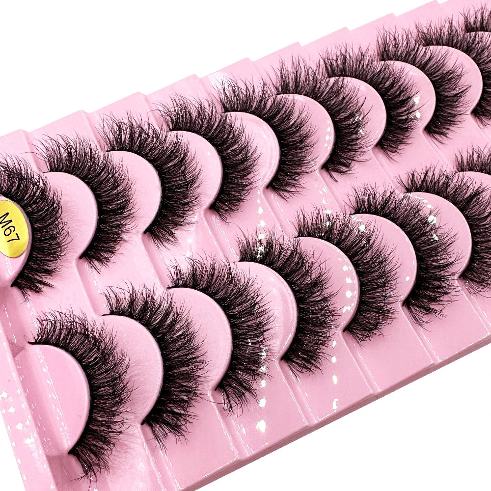 HBZGTLAD New 10 Pairs Natural False Eyelashes Fake Lashes Long Makeup 3d